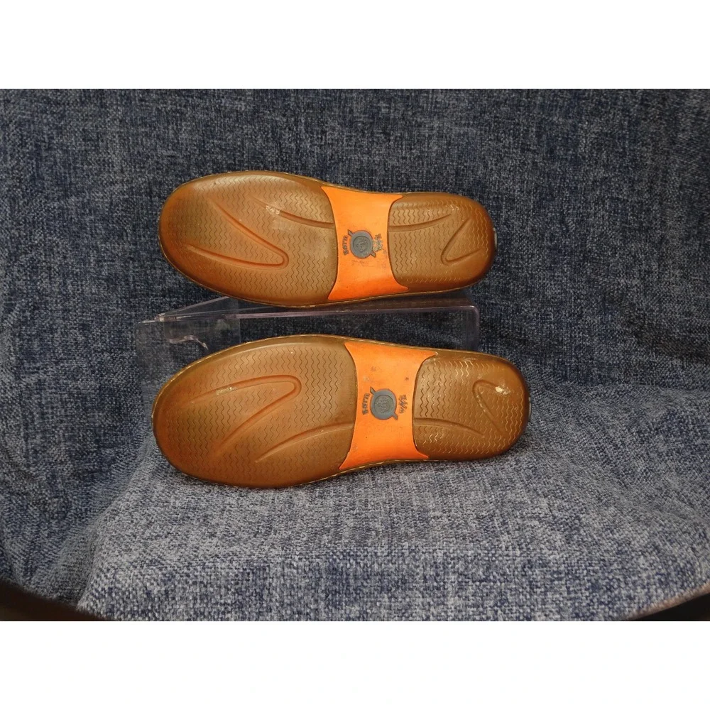 Born Mens 9 EU 42.5 Brown Leather Boat Shoes Moc Toe 3 Eye Deck Loafers MG056
